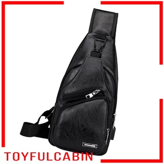 [Toyfulcabin] bolso bandolera de cuero de la PU para hombre, bolso bandolera, color negro