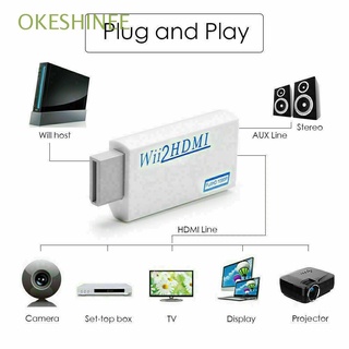 OKESHINEE Monitor Display Wii A HDMI Audio Wii2HDMI Convertidor 1080P Nuevo HD 3.5MM Adaptador/Multicolor (1)
