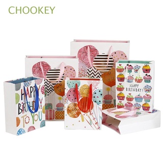 chookey niños favores regalo bolsas de papel impreso patrón bolsa de caramelo feliz cumpleaños niños niño niña pastel embalaje globo bolso de fiesta suministros de dibujos animados