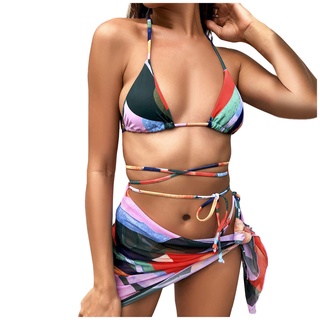 Bgk 3 piezas bikini para mujer con falda De playa (2)