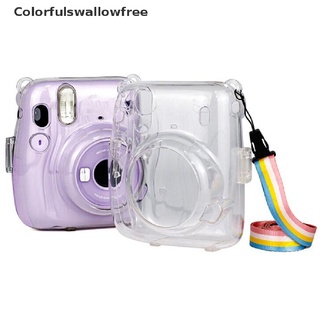 Colorfulswallowfree For Instax Mini 11 Camera Bag Portable Transparent Camera Bag Case With Strap BELLE (4)