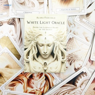 cmessi White Light Oracle Cards 44 Cards Deck Tarot Mysterious Divination Playing Card