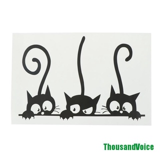 Calcomanías removibles De pared De tres gatos arte negro-decoración De habitación Infantil diy