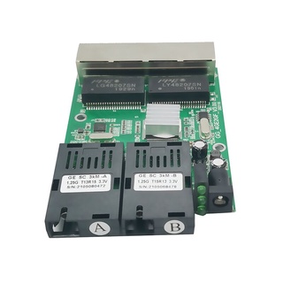 Ethernet/convertidor De medios Ethernet De Fibra Óptica 4 RJ45 2 10/100/1000 M puerto UTP 2F4E PCB (3)