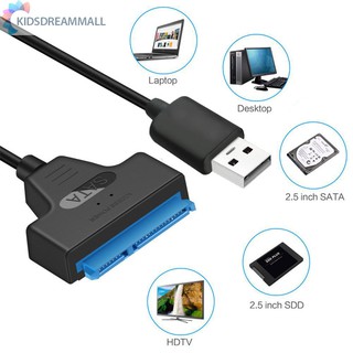 KIDSDEAR graroiC Cable adaptador de carga, USB 2.0 a SATA 22 pines Cable convertidor para HDD SSD de 2.5 pulgadas (4)