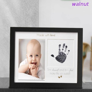 walnut Newborn Baby Birthday Keepsake Shower Gift Handprint Footprint Picture Frame Photo Ornaments