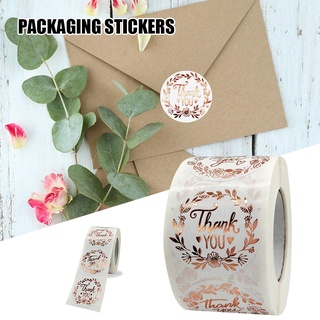 11.11 flash 500 hojas/rollo redondo de agradecimiento etiquetas de embalaje pegatina para bolsa de caramelo caja de embalaje bolsa de navidad fiesta boda