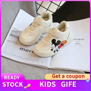 Los niños zapatos de moda niñas niños zapatillas de deporte icónica Mickey Mouse zapatos para correr de los niños de suela suave zapatos tamaño 26-36 zapatos de niños