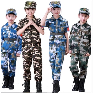 Nuevo Halloween Fancy niños niño ejército soldado Cosplay disfraces uniforme militar niño camuflaje combate entrenamiento chaquetas 3pc