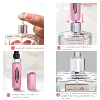 Mini Perfume Portátil Recargable De 5 Ml Botella De Almacenamiento En Aerosol De Aluminio Accesorios Cosméticos Vacíos Suministros (3)