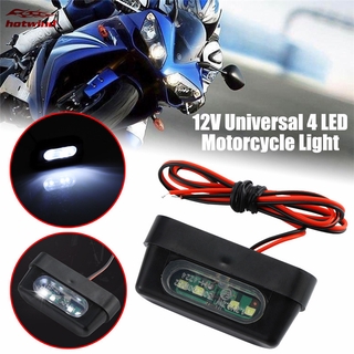 12V Universal 4 LED motocicleta placa de matrícula de freno trasero placa de luz bombillas lámparas fuente de luz