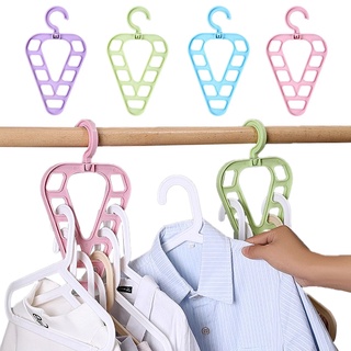 Multi-soporte triángulo ropa estantes de secado/9 agujeros armario armario ahorro de espacio estante de almacenamiento/portátil de plástico bufanda percha de ropa