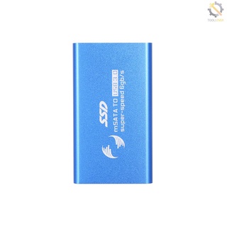 Msata a USB caso convertidor adaptador caja externa mSATA SSD caja caja externa (azul) (1)