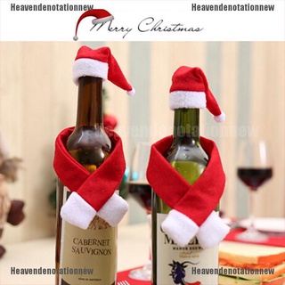 [HDN] juego de 2/10 piezas de navidad santa botella de vino cubierta de navidad cena fiesta decoración de mesa [Heavendenotationnew]