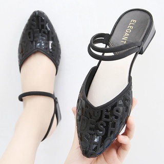 Tacón grueso Baotou madre sandalias de las mujeres de verano de la moda de la red de desgaste infrarrojo medio tacón único zapatos poco profundos de la boca de playa antideslizante aumento versátil