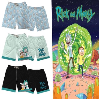 Rick y Morty pantalones cortos de Anime de Cintura Alta Casual suelto Unisex Rick Morty pantalones deportivos de dibujos animados talla grande