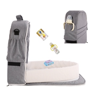 ❥A-❥-Portátil plegable cama de bebé, Unisex cama con red de cama multiusos momia bolsa, muebles de bebé accesorios de bebé