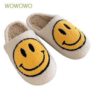 Wowowo Chinelo De felpa suave cómodo para mujer con cara sonriente/Multicolorido