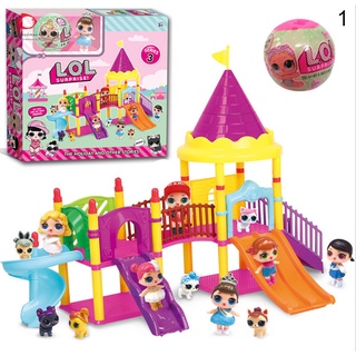 niños juguete sorpresa muñeca parque casa juego slide playset para bebé niños niñas niños regalo