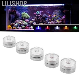 Lilishop - 5 paquetes de luces de té subacuáticas impermeables, coloridas, para acuario