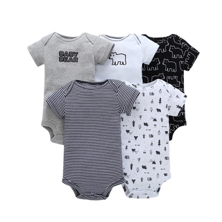 5 unids/pack conjunto de ropa de bebé recién nacido niño peleles oso manga corta ropa infantil