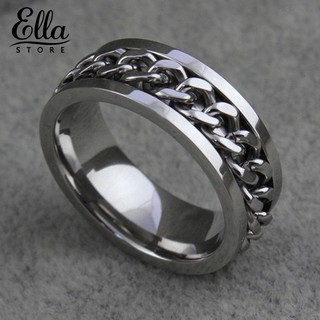 [rg3] anillo de cadena de acero inoxidable para hombre y mujer