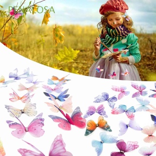 PENALOSA 20PCS Butterfly Applique DIY Headdress Embellishment Clothes Patch Party Decoration Chiffon Wedding Organza Multicolor Double Layer Jewelry Making