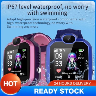 en stock led electrónico reloj de los niños anti-pérdida monitor lindo moda r7 reloj inteligente impermeable sos localizador de llamadas rastreador negro rosa