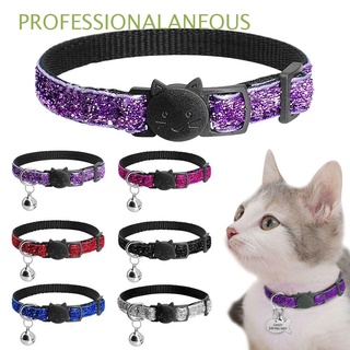 collar profesional ajustable para perro, hebilla, colgante de campana, collares para gatos, suministros para mascotas, trenza de cachorro, lentejuelas, accesorios para gatos, multicolor