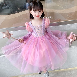 Aisha Frozen Aisha Sofia Disfraz de Halloween para niños Vestido de princesa de malla para niñas