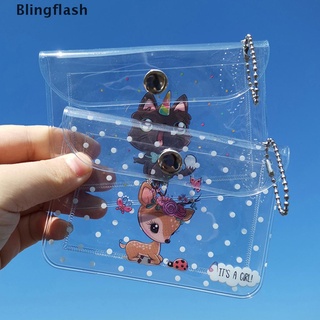 Blingflash lindo de dibujos animados transparente impermeable PVC titular de la tarjeta Mini cartera de las niñas monedero MY