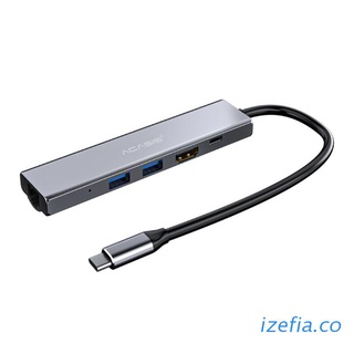 izefia Ultra-fast 4K 30Hz Docking Station 5-in-1 Type C to HDMI-compatible+USB3.0 PD Charging 5Gbps Multiple Data Transfer Hub