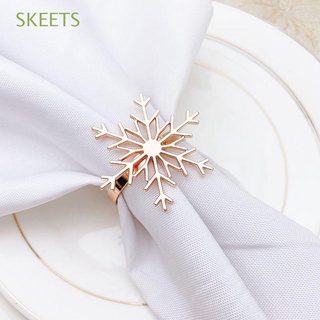 SKEETS 1 pcs Table Decor Shiny Napkin Buckle Napkin Ring Creative Large Silvery for Xmas,Party,Wedding Reuseable Snowflake Shaped Christmas Supplies/Multicolor
