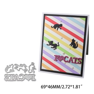 Bst I Love Cat Metal troqueles de corte plantilla Scrapbooking DIY álbum sello tarjeta de papel decoración (2)