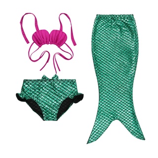 traje de baño infantil/conjunto de bikini de cola de sirena disfraz para niñas