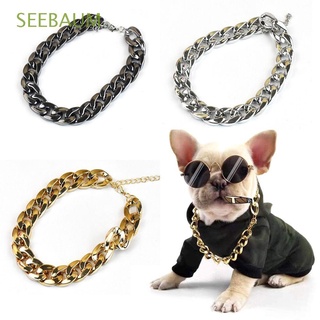 seebaum - cadena de oro para perro, cadena de gato, collar para gatos, accesorios de plástico para perros pequeños, sin decoloración, collar para perro, multicolor
