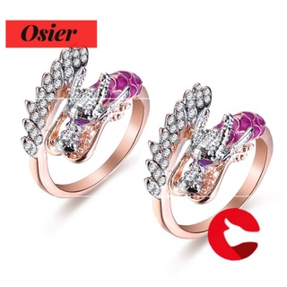 Osier anillos de dragón de moda anillos de circonita gótico compromiso boda Animal joyería Boho cristal Rhinestone