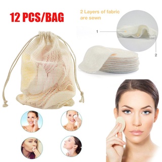 trueidea 12 unids/bolsa de moda removedor de maquillaje almohadilla reutilizable de algodón de bambú limpiador facial almohadilla de limpieza perezoso cuidado de la piel caliente lavable toallitas faciales (9)