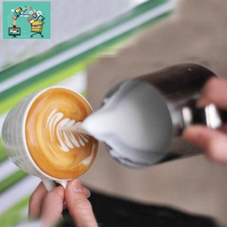 jarra de leche 350ml de acero inoxidable espumoso jarra pull flor taza de café leche espumador latte arte leche espuma herramienta de café