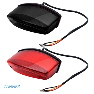 Zann Universal 12V Motorcycle License Plate Light Red Tail Rear Lights Brake Stop Lamp 3 Wire