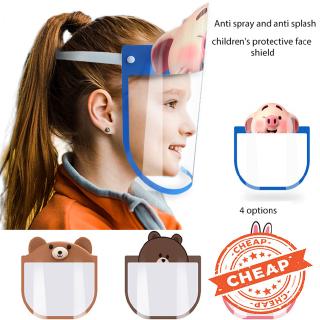 escudo facial para niños, cobertura completa, transparente, a prueba de polvo, impermeable, protección de seguridad