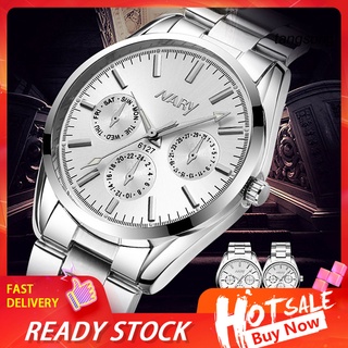 sb reloj de pulsera de cuarzo plateado ajustable de 3 esferas decorativas con correa de acero para oficina y negocios