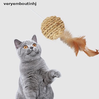 (hotsale) 1pc gato teaser juguete varilla de madera bola falsa pluma decoración juguete interactivo {bigsale}