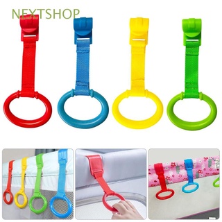nextshop 1/4pcs pull ring help baby stand juguetes de bebé para playpen colgantes anillo colgante de uso general anillos de cama bebé cuna gancho/multicolor