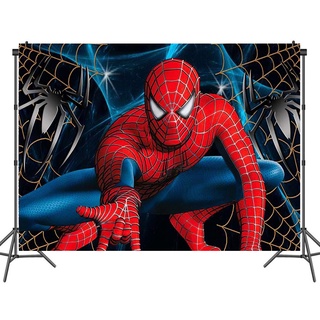 Marvel los vengadores superhéroe Spiderman tema de dibujos animados fotografía fondo tela fiesta bandera niños fiesta de cumpleaños necesidades populares