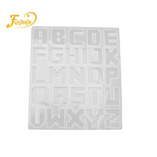 pixel letras epoxi resina molde de fundición alfabeto uv silicona molde diy niños manualidades manualidades herramientas