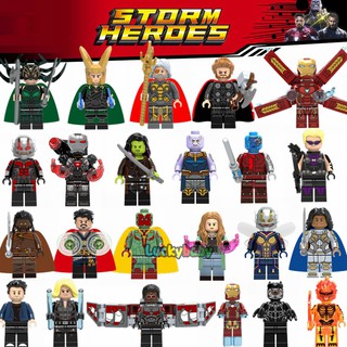 Lego Marvel Super héroes minifiguras Thor Loki iron man avengers Thanos bloques De construcción juguetes Para niños regalos