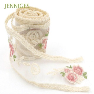 JENNIGES Bridal Lace Ribbon Tulle DIY Lace Trims Accessories Wedding Sewing Flowers Applique Decoration Embroidered