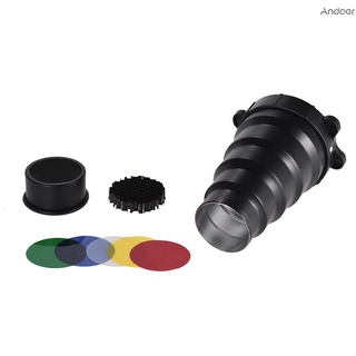 5 pzs Filtro De color On-cámera Flash cónica rejilla 5 pzs Para Neewer Canon Nikon Yongnuo Godox Meike Vivitar fotografía Speedlite On-cámara Speedlite (7)