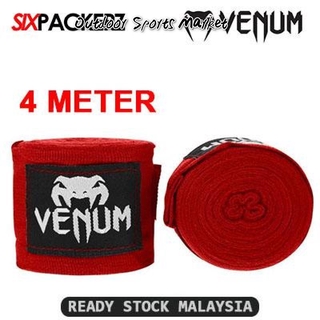 venum kontact 4m boxing hand wraps 2pcs (par) muay thai wrap handwrap mma - rojo
